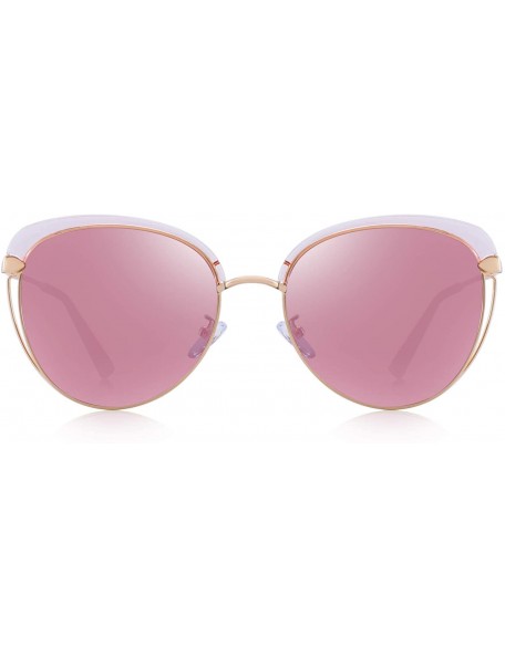 Oversized Fashion Polarized Sunglasses for Women UV400 Mirrored Lens - Pink Mirror - C318S2T6X9S $16.05