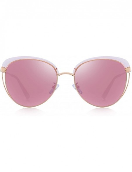 Oversized Fashion Polarized Sunglasses for Women UV400 Mirrored Lens - Pink Mirror - C318S2T6X9S $16.05