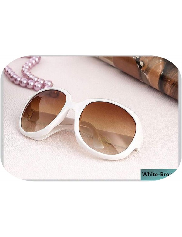 Oversized Retro Classic Sunglasses Women Oval Shape Oculos De Sol Feminino Fashion Sunglaasses Er Price Girls - White-brown -...