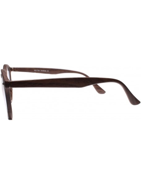 Round Mens Classy Elegant Retro Style Round Clear Lens Eye Glasses - Drak Brown - CD18W80KZHL $9.52