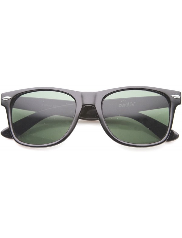 Wayfarer Classic Eyewear Iconic 80's Retro Large Horn Rimmed Sunglasses 54mm - Black / Green - CI12IGK2L81 $12.63