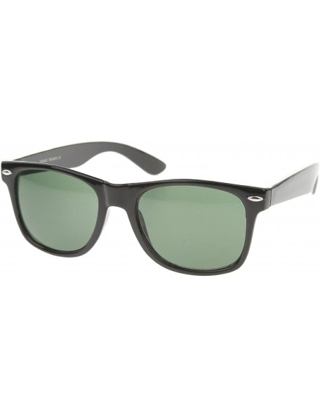 Wayfarer Classic Eyewear Iconic 80's Retro Large Horn Rimmed Sunglasses 54mm - Black / Green - CI12IGK2L81 $12.63