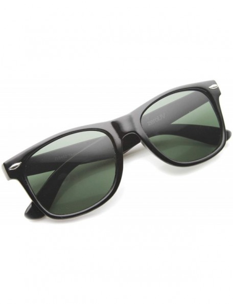 Wayfarer Classic Eyewear Iconic 80's Retro Large Horn Rimmed Sunglasses 54mm - Black / Green - CI12IGK2L81 $12.63