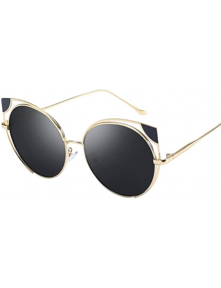 Shield Vintage Cat Eye Sunglasses Hipster Metal Frame Women Eyeglasses Retro Eyewear Fashion Radiation Protection - Gray - C0...