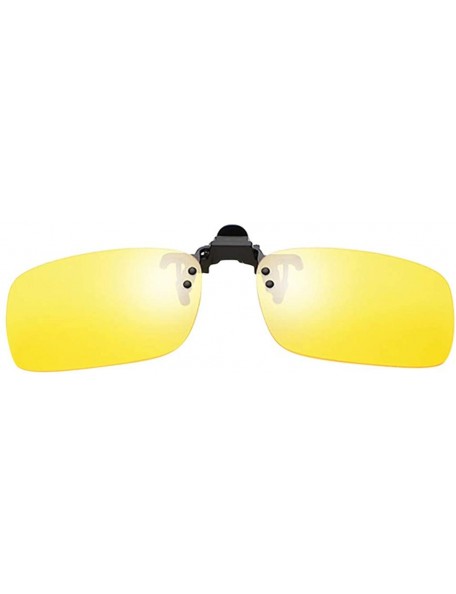 Sport Polarized Clip-on Sunglasses Anti-Glare Driving Glasses for Prescription Glasses - Yellow - C31947WO2NR $9.31