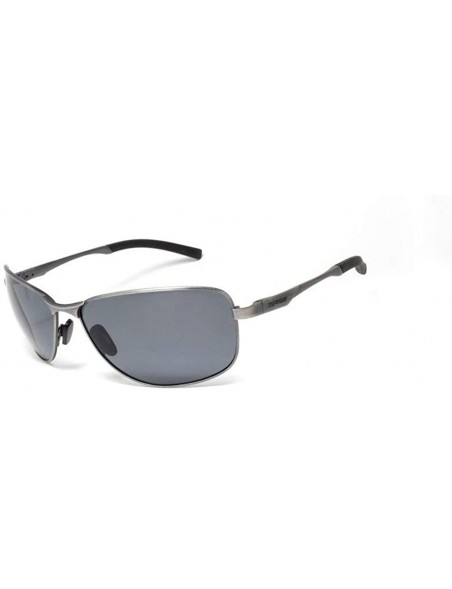 Rectangular Mainbrace Sunglasses & Carekit Bundle - Antique Silver / Smoke Polarized - C718OENE2N3 $60.94
