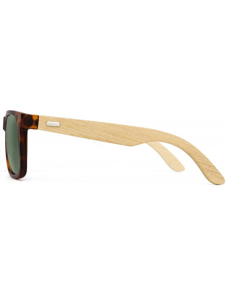 Oversized Wood Polarized Sunglasses for Men Women Retro Square Glasses UV400 Protection - CS194ER0G2D $11.58