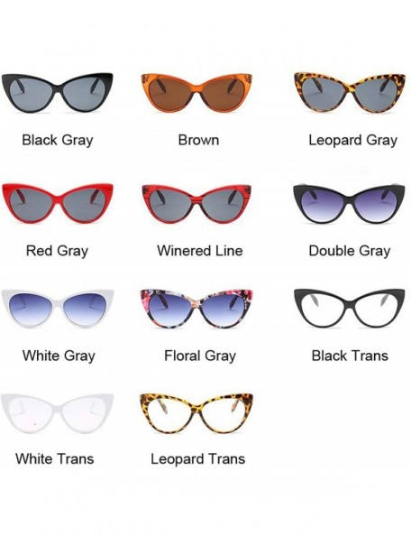 Cat Eye Small Classic Women Sunglasses Vintage Luxury Plastic Cat Eye Sun Glasses UV400 Fashion - Black Gray - C71985IO970 $3...