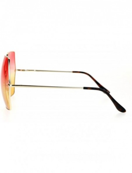 Oversized Gradient Color Lens Oversized Octagon Retro Hippie Groove Sunglasses - Red Yellow - CW12D63NJ4D $13.26