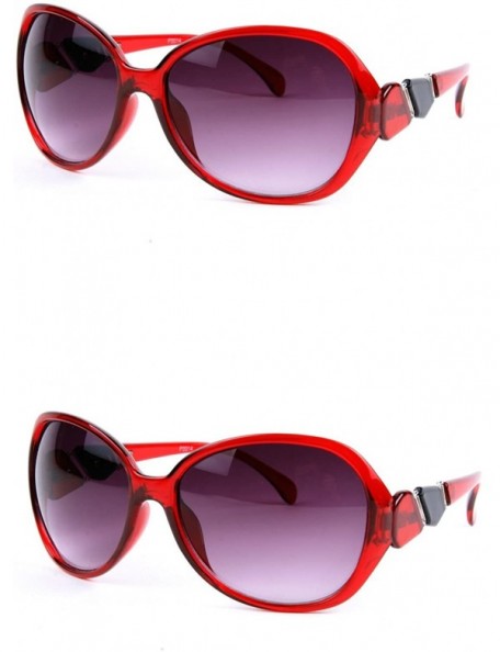 Oversized Women Fashion Design Oversized Sunglasses P2014 - 2 Pcs Wine/Gradient Smoke Lens & Wine/Gradient Smoke Lens - CO11A...