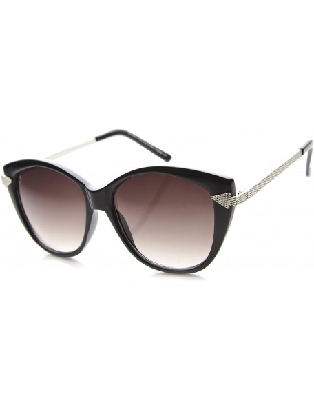 Cat Eye Women's Oversize Arrow Metal Temple Cat Eye Sunglasses 54mm - Black-silver / Lavender - CM127Y68E9X $9.45