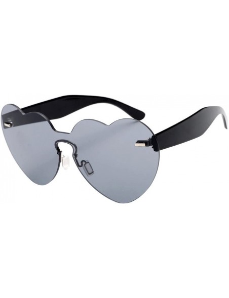 Oversized Glasses Women Fashion Heart-Shaped Shades Sunglasses Integrated UV Candy Colored Glasses(F) - F - CF195OAKHS9 $9.75