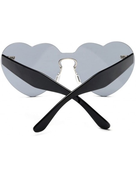 Oversized Glasses Women Fashion Heart-Shaped Shades Sunglasses Integrated UV Candy Colored Glasses(F) - F - CF195OAKHS9 $9.75