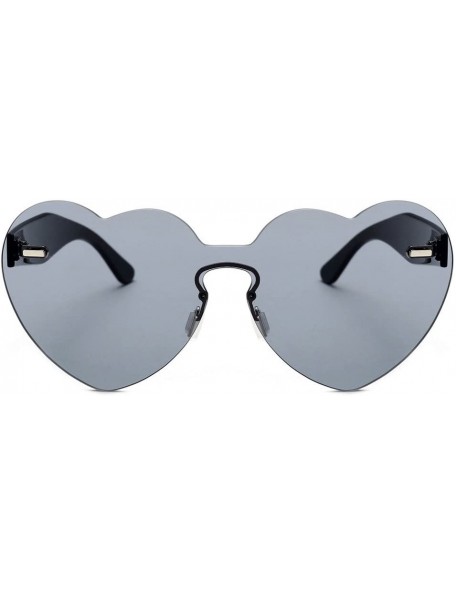 Oversized Glasses Women Fashion Heart-Shaped Shades Sunglasses Integrated UV Candy Colored Glasses(F) - F - CF195OAKHS9 $9.75