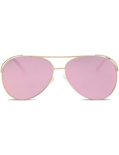 Aviator Polarized Oversized Aviator Sunglasses for Men Women Mirrored Lens MYSTYLE SJ1108 - CD18LQWE40N $18.07