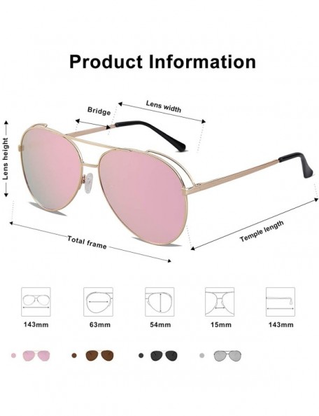 Aviator Polarized Oversized Aviator Sunglasses for Men Women Mirrored Lens MYSTYLE SJ1108 - CD18LQWE40N $18.07