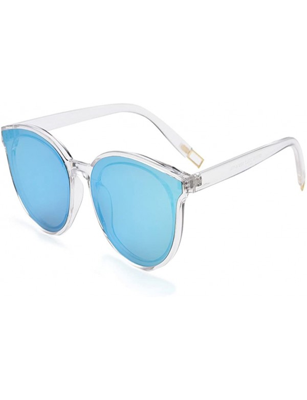 Round Vintage Fashion Round Wayfarer Sunglasses for Women - Transparent - CO18205ZMTK $8.41