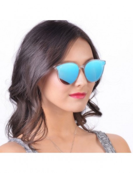 Round Vintage Fashion Round Wayfarer Sunglasses for Women - Transparent - CO18205ZMTK $8.41