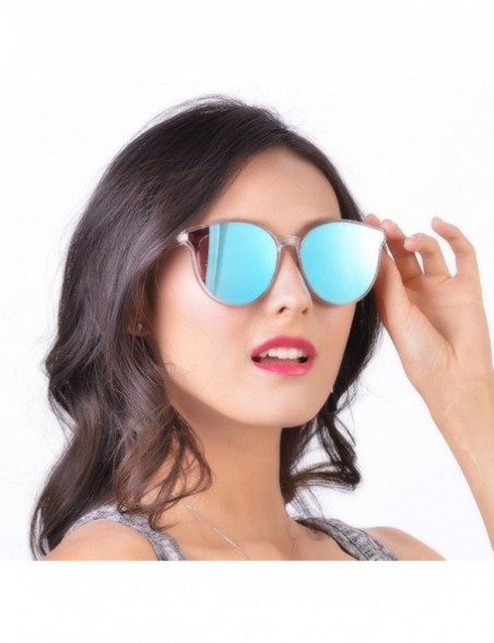 Round Vintage Fashion Round Wayfarer Sunglasses for Women - Transparent - CO18205ZMTK $8.41