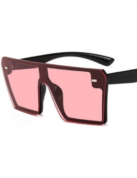 Square Square Oversized Sunglasses for Women Men Flat Top Fashion Shades - E - C418RAN5SSG $8.47