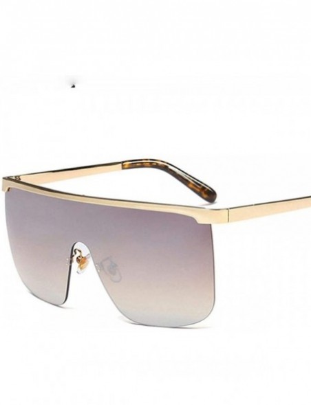 Aviator Oversized Mask Sunglasses Men Women Fashion Shades UV400 Vintage C3 Gold Gray - C3 Gold Gray - CZ18YKUKEGS $15.14