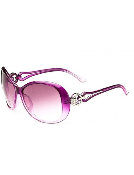 Oval Almost Women Fashion Oval Shape UV400 Framed Sunglasses Sunglasses for Ladies - Light Purple - C9194L3R3QG $21.54