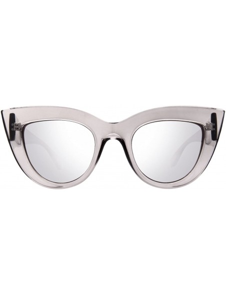 Cat Eye Retro Cat Eye Women Sunglasses Fashion Thick Frame Flash mirroreded Lens Sun glasses LS3400Z - CH185S05USC $34.77