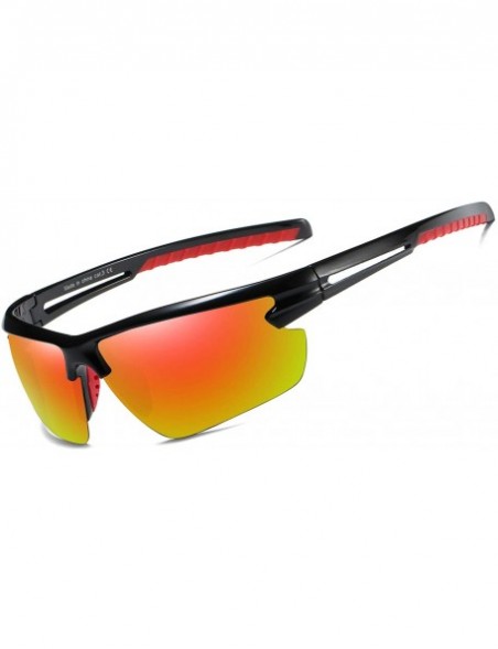 Sport Polarized Sports Sunglasses Cycling Driving Fishing Glasses 5 Interchangeable Lenses - Orange - CY193AOXGIG $18.74