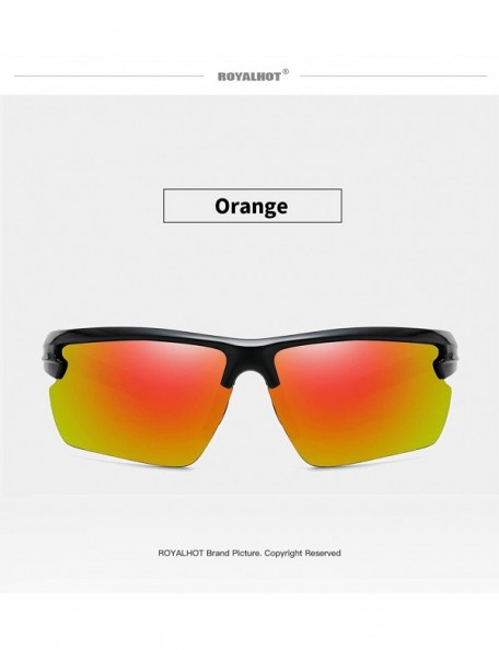 Sport Polarized Sports Sunglasses Cycling Driving Fishing Glasses 5 Interchangeable Lenses - Orange - CY193AOXGIG $18.74