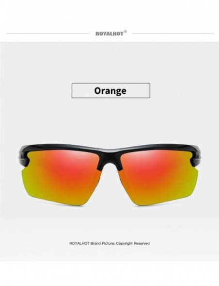 Sport Polarized Sports Sunglasses Cycling Driving Fishing Glasses 5 Interchangeable Lenses - Orange - CY193AOXGIG $18.74