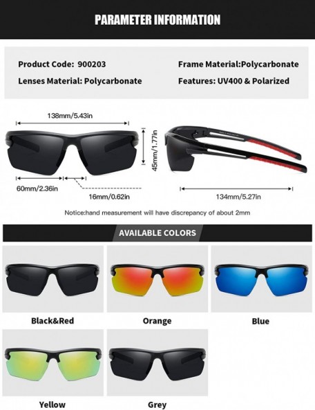 Sport Polarized Sports Sunglasses Cycling Driving Fishing Glasses 5 Interchangeable Lenses - Orange - CY193AOXGIG $18.74