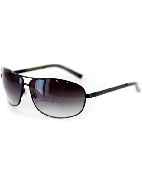 Sport Mod Aviators" Fashion Bifocal Sunglasses for Men and Women (Black/Smoke +1.50) - Black W/ Smoke Lens - CL11I7PT1M5 $26.41