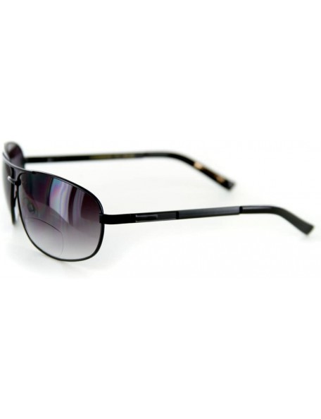 Sport Mod Aviators" Fashion Bifocal Sunglasses for Men and Women (Black/Smoke +1.50) - Black W/ Smoke Lens - CL11I7PT1M5 $26.41