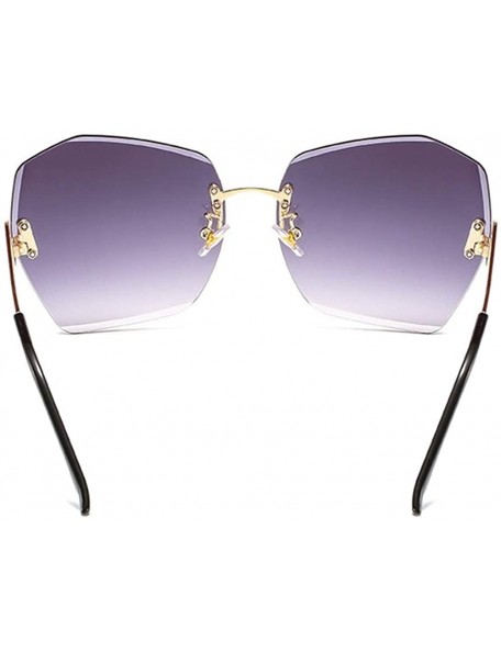 Rimless Sunshade Oversized Women Sunglasses Rimless Edge Trimming Metal Sun Glasses Luxury Brand Shades For Women - CW198OD5M...