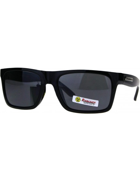 Rectangular Biohazard Sunglasses Mens Sporty Fashion Rectangular Shades UV 400 - Black - C81895Z27AT $8.72