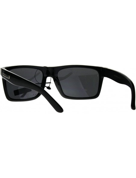 Rectangular Biohazard Sunglasses Mens Sporty Fashion Rectangular Shades UV 400 - Black - C81895Z27AT $8.72