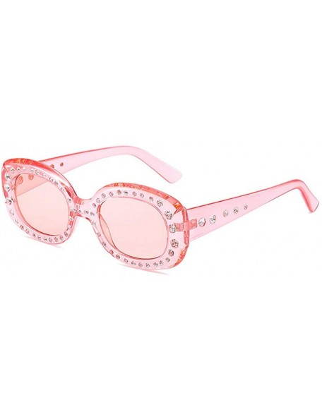 Square Lady Small Square Luxury Diamond Sunglasses Men Women Glasses Designer Fashion Male Female Shades - Pink - CZ193QCTON7...