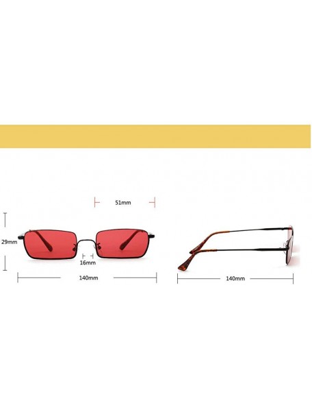 Square 2019 new fashion trend square metal retro unisex luxury brand designer sunglasses UV400 - Brown - C318R542CD7 $14.24