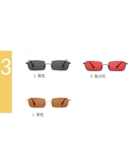 Square 2019 new fashion trend square metal retro unisex luxury brand designer sunglasses UV400 - Brown - C318R542CD7 $14.24