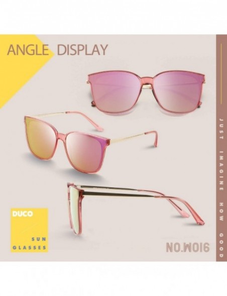 Oval Vintage Round Polarized Retro Sunglasses for Women UV Protection W016 - Transparent Pink - CG196EY9KS3 $23.71