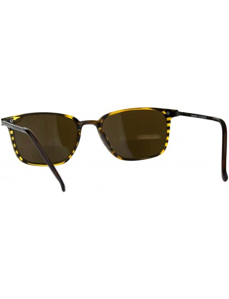 Rectangular Bifocal Reading Lens Sunglasses Magnified Bottom Lens Stylish Rectangle Frame - Brown Stripe - CO18EMGO535 $12.74