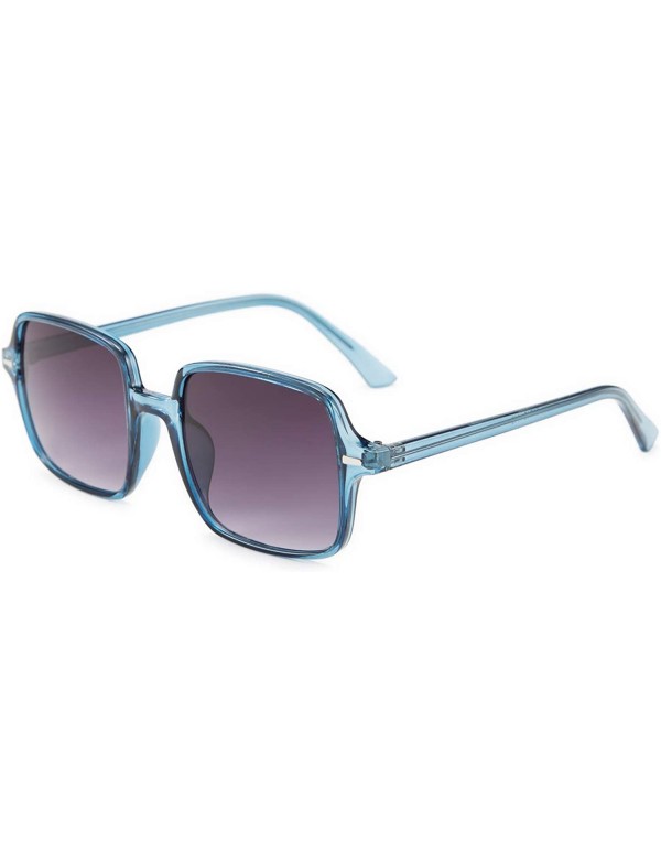 Oversized Retro Oversized Square Sunglasses for Women Fashion Designer Shade - Blue - C1196UE3Z6W $13.55