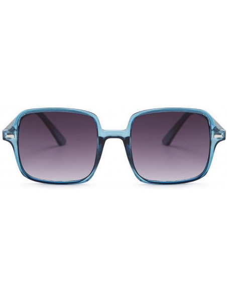 Oversized Retro Oversized Square Sunglasses for Women Fashion Designer Shade - Blue - C1196UE3Z6W $13.55