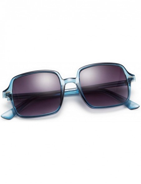 Oversized Retro Oversized Square Sunglasses for Women Fashion Designer Shade - Blue - C1196UE3Z6W $13.55