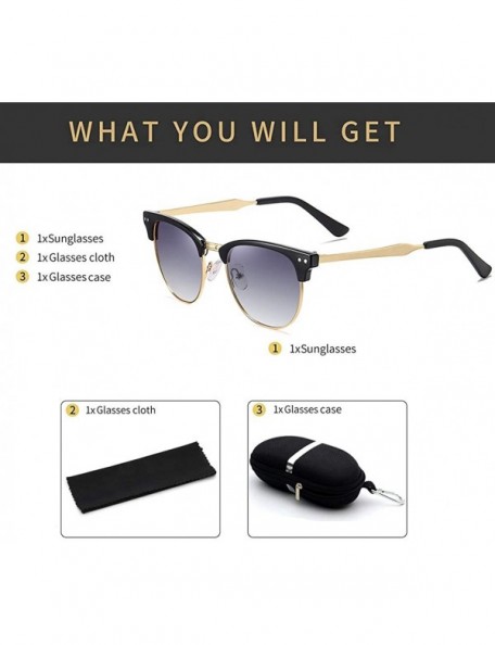 Rimless Sunglasses Polarized Semi Rimless Glasses Protection - CL198QZLO8G $18.68