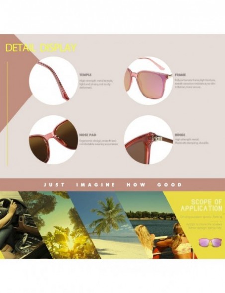 Oval Vintage Round Polarized Retro Sunglasses for Women UV Protection W016 - Transparent Pink - CG196EY9KS3 $23.71