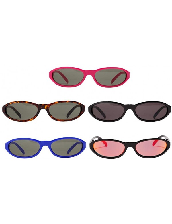 Oval 5Pcs Men Novelty Oval Cat Eye Sunglasses Punk Vintage Shades Club Outdoor - CU190C3GYCO $20.26