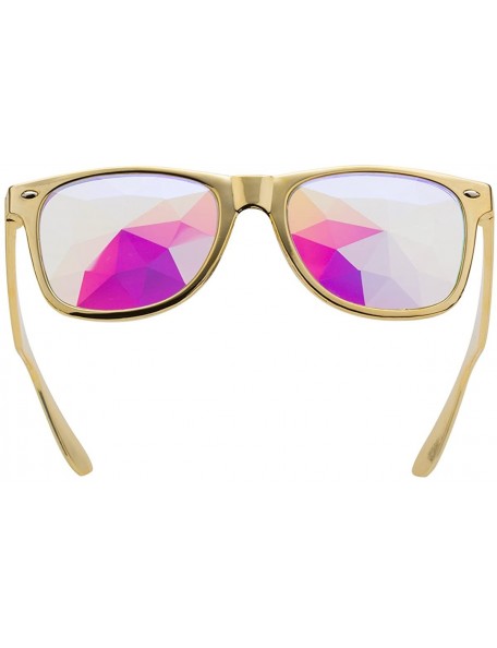 Cat Eye Kaleidoscope Glasses Festival Cosplay Rainbow Prism Sunglasses Goggles - Yellow(square) - CS18DZL6ROK $14.64