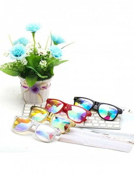 Cat Eye Kaleidoscope Glasses Festival Cosplay Rainbow Prism Sunglasses Goggles - Yellow(square) - CS18DZL6ROK $14.64