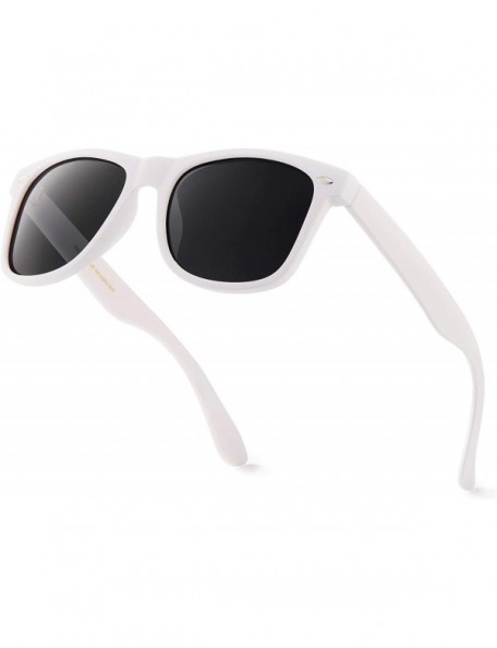 Rimless Classic Polarized Sunglasses - Matte White - Smoke - CL11OXK2TRR $13.56